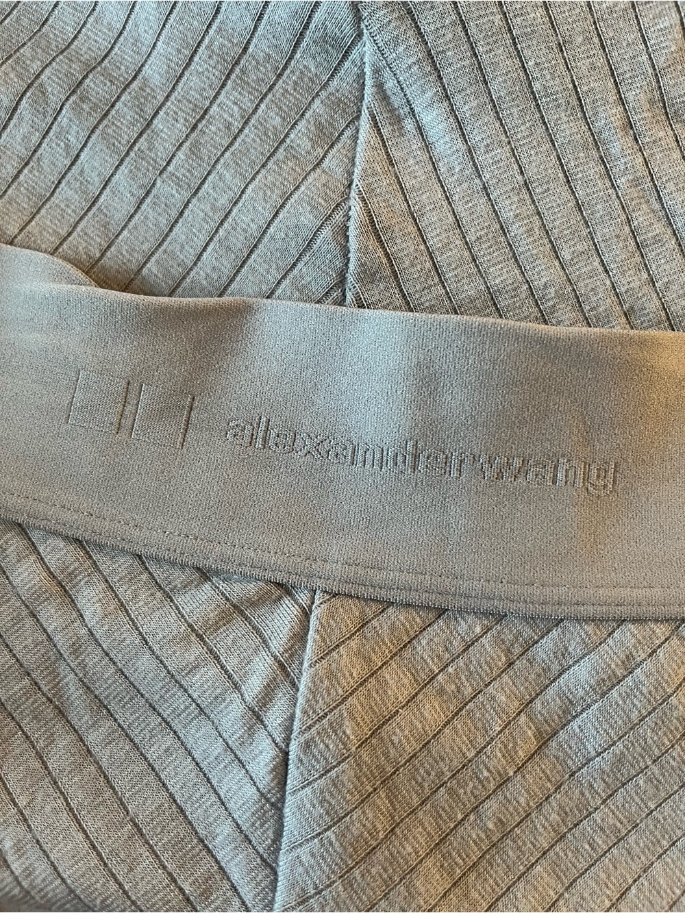 alexander wang for Uniqlo Light Grey Ribbed Heat Tech Leggings Size XL